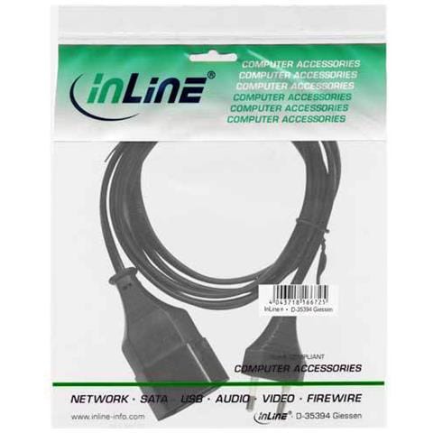 Euro plug power extension, Maschio / femmina, 2m, Nero - Foto 1